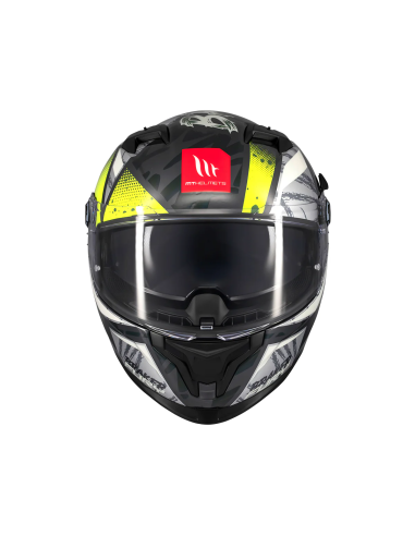 MT HELMETS Casco Integral BRAKER SV FURY C6 Negro y Amarillo Brillo
