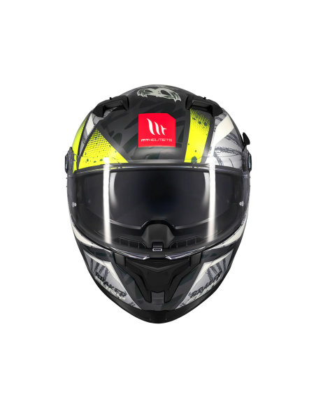 MT HELMETS Casco Integral BRAKER SV FURY C6 Negro y Amarillo Brillo