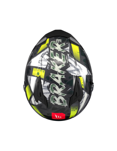 MT HELMETS Casco Integral BRAKER SV FURY C6 Negro y Amarillo Brillo