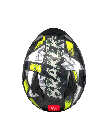 MT HELMETS Casco Integral BRAKER SV FURY C6 Negro y Amarillo Brillo