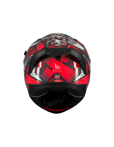 MT HELMETS Casco Integral BRAKER SV FURY C5 Negro Rojo y Blanco Brillo