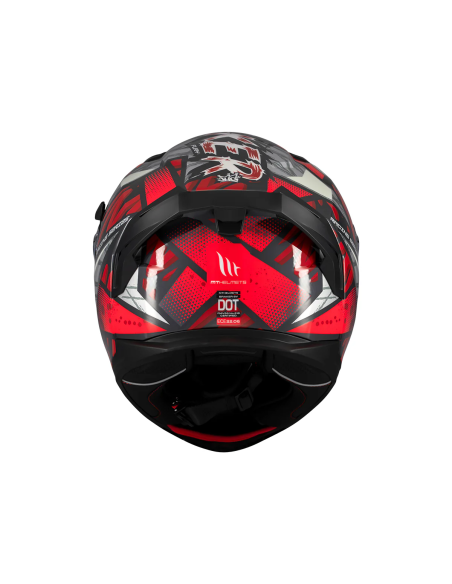 MT HELMETS Casco Integral BRAKER SV FURY C5 Negro Rojo y Blanco Brillo