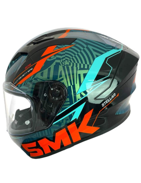 SMK HELMETS Casco Integral Modelo STELLAR FURY Decorado Brillo (GL257C)