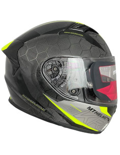 MT HELMETS Casco Integral KRE+ Negro y Amarillo Flúor Talla S 2