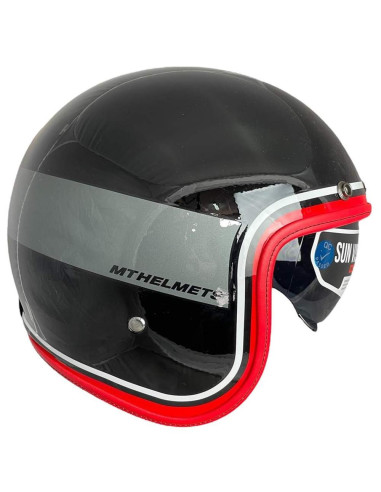 MT HELMETS Casco de OUTLET Exposición LEMANS Negro y Rojo Talla L