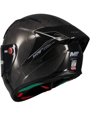 MT Helmets Casco Integral Carbono KRE+ S Pure A1 Negro Brillo 22.06 HOMOLOGACION F.I.M.