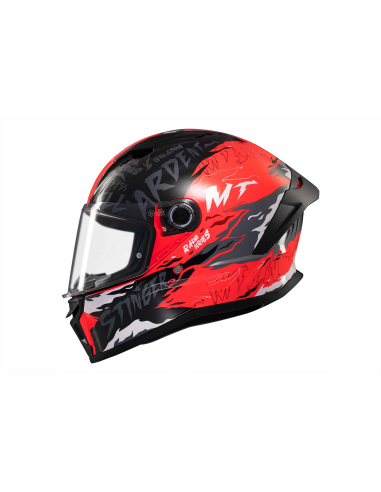 MT HELMETS Casco Integral STINGER 2 ARDENT C5 Rojo y Negro Brillo