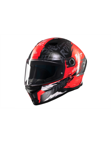 MT HELMETS Casco Integral STINGER 2 ARDENT C5 Rojo y Negro Brillo