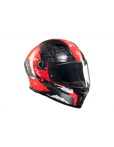 MT HELMETS Casco Integral STINGER 2 ARDENT C5 Rojo y Negro Brillo