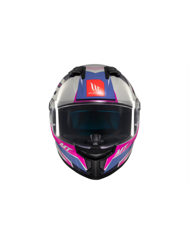 MT HELMETS Casco Integral STINGER 2 TRON C8 Gris Rosa y Lila Brillo