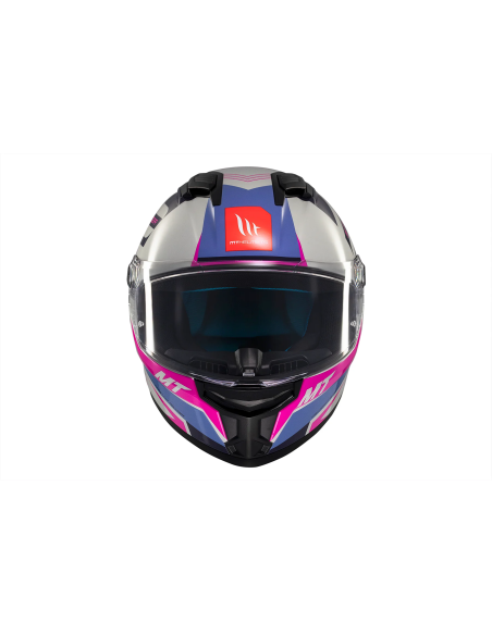 MT HELMETS Casco Integral STINGER 2 TRON C8 Gris Rosa y Lila Brillo