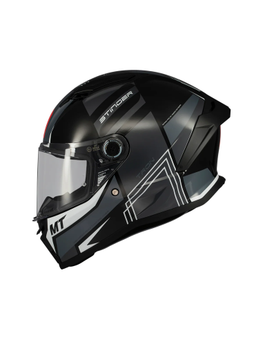 MT HELMETS Casco Integral STINGER 2 TRON B12 Negro Brillo