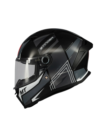 MT HELMETS Casco Integral STINGER 2 TRON B12 Negro Brillo