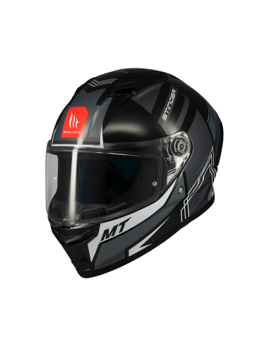 MT HELMETS Casco Integral STINGER 2 TRON B12 Negro Brillo