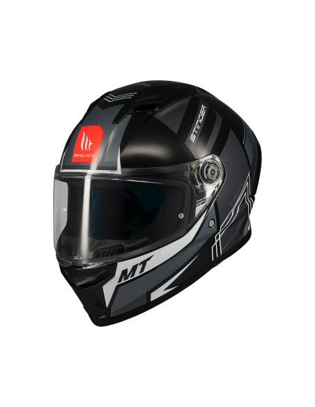 MT HELMETS Casco Integral STINGER 2 TRON B12 Negro Brillo