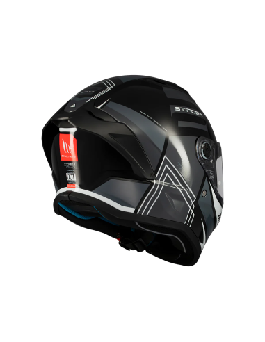 MT HELMETS Casco Integral STINGER 2 TRON B12 Negro Brillo