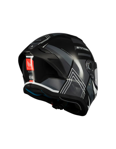 MT HELMETS Casco Integral STINGER 2 TRON B12 Negro Brillo