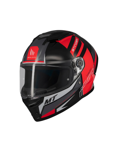 MT HELMETS Casco Integral STINGER 2 TRON B15 Negro y Rojo Brillo
