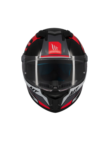 MT HELMETS Casco Integral STINGER 2 TRON B15 Negro y Rojo Brillo