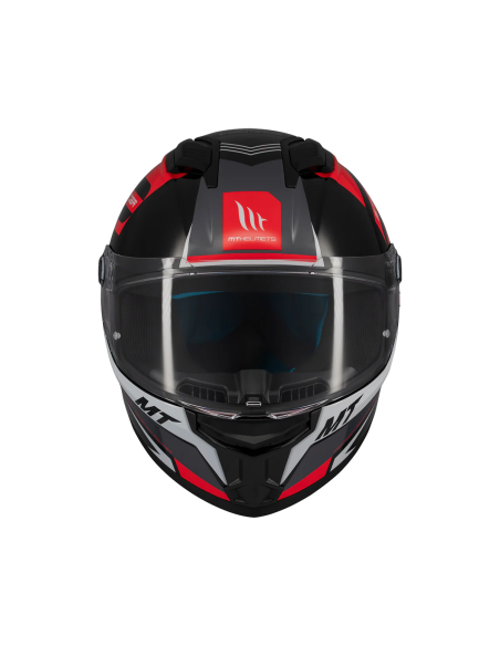 MT HELMETS Casco Integral STINGER 2 TRON B15 Negro y Rojo Brillo