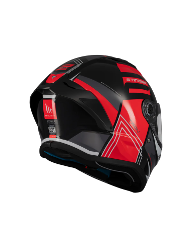 MT HELMETS Casco Integral STINGER 2 TRON B15 Negro y Rojo Brillo