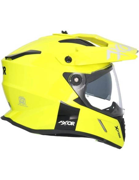 AXOR Helmets Casco Off Road Modelo X-Cross Adventure Amarillo Flúor Totalmente Homologado 22.06