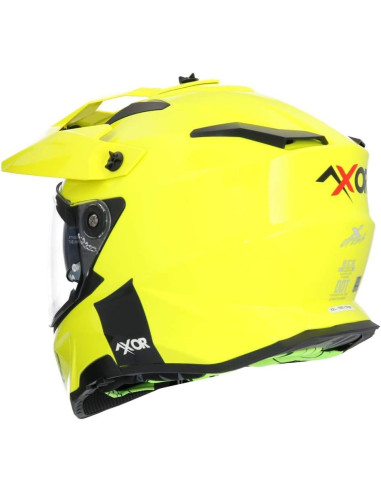 AXOR Helmets Casco Off Road Modelo X-Cross Adventure Amarillo Flúor Totalmente Homologado 22.06