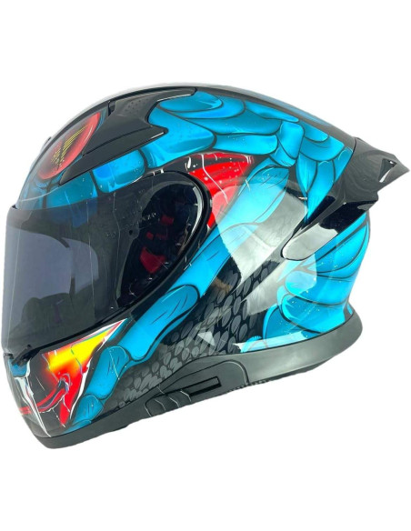 MT HELMETS Casco Integral AXOR APEX VENOMOUS DV Negro y Azul