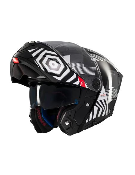 Casco MT Helmet Modular Modelo Atom 2 Destiny Color Azul Mate