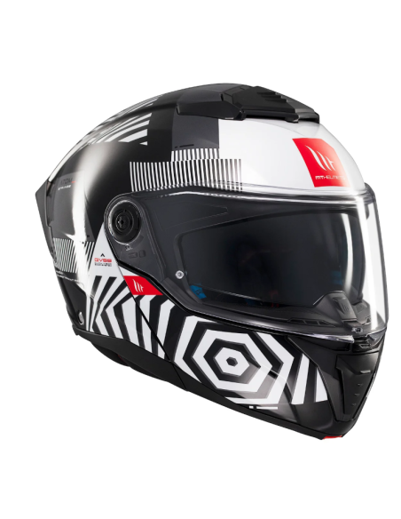 Casco MT Helmet Modular Modelo Atom 2 Destiny Color Azul Mate