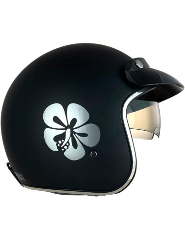 SHIRO HELMETS Casco de OUTLET JET SAGA FLOWER Negro Talla XS