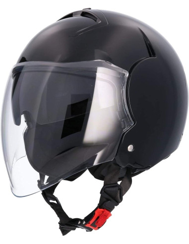 SHIRO HELMETS Casco de OUTLET JET TOKIO SH-64 Negro Brillo Talla S