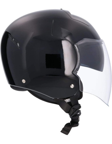 SHIRO HELMETS Casco de OUTLET JET TOKIO SH-64 Negro Brillo Talla S