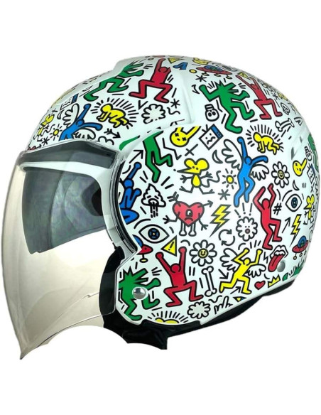 SHIRO HELMETS Casco de OUTLET JET TOKIO SH-64 DOODLE Talla XS