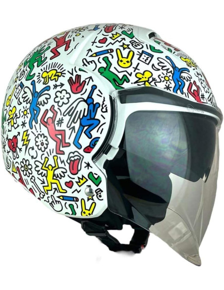 SHIRO HELMETS Casco de OUTLET JET TOKIO SH-64 DOODLE Talla XS