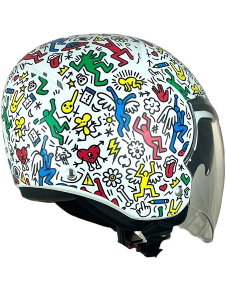SHIRO HELMETS Casco de OUTLET JET TOKIO SH-64 DOODLE Talla XS