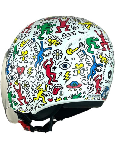 SHIRO HELMETS Casco de OUTLET JET TOKIO SH-64 DOODLE Talla XS
