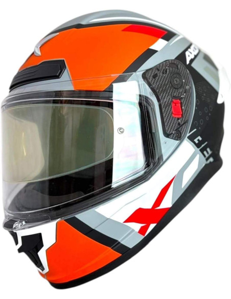 Casco Axor Helmet Integral Saber X Sport Negro Mate con Naranja
