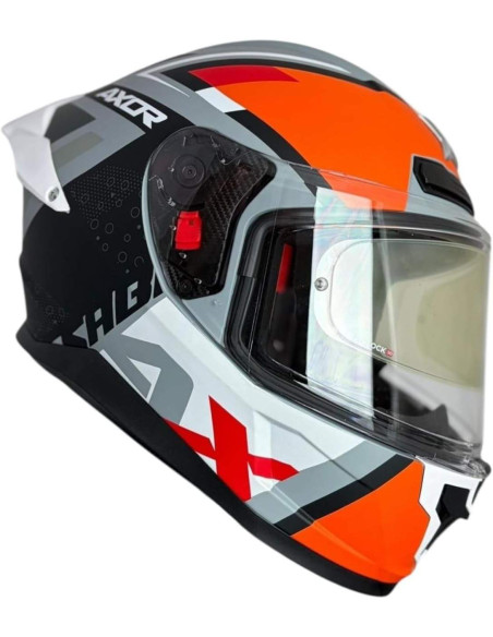 Casco Axor Helmet Integral Saber X Sport Negro Mate con Naranja