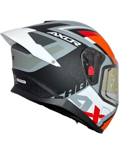 Casco Axor Helmet Integral Saber X Sport Negro Mate con Naranja