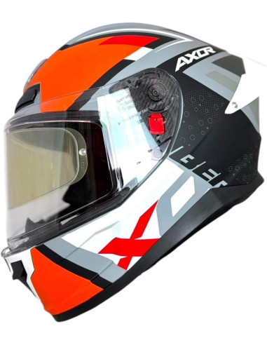 Casco Axor Helmet Integral Saber X Sport Negro Mate con Naranja