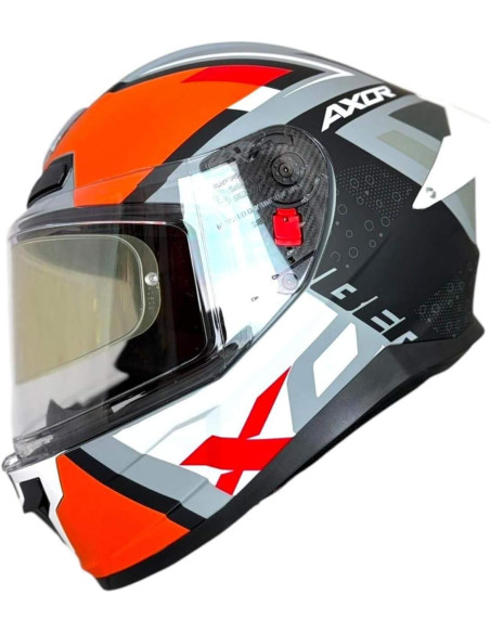 Casco Axor Helmet Integral Saber X Sport Negro Mate con Naranja