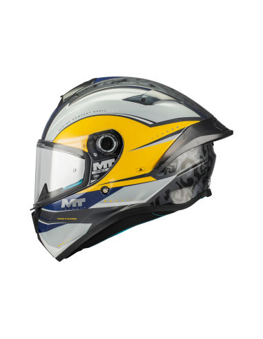 MT HELMETS Casco Integral TARGO S OUTSIDE C3 Amarillo y Gris Brillo Totalmente Homologado
