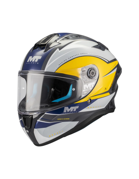 MT HELMETS Casco Integral TARGO S OUTSIDE C3 Amarillo y Gris Brillo Totalmente Homologado