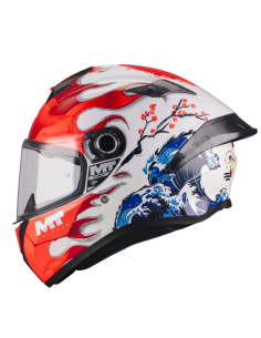 MT HELMETS Casco Integral TARGO S Yamanaka 2025 A5 Blanco Brillo Totalmente Homologado