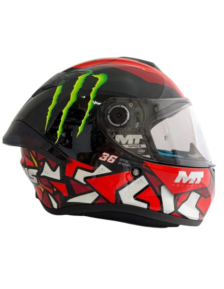 Casco Integral MT Helmets Targo Réplica Piqueras – Diseño Deportivo Monster, Visera Transparente