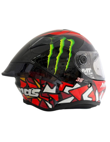 Casco Integral MT Helmets Targo Réplica Piqueras – Diseño Deportivo Monster, Visera Transparente
