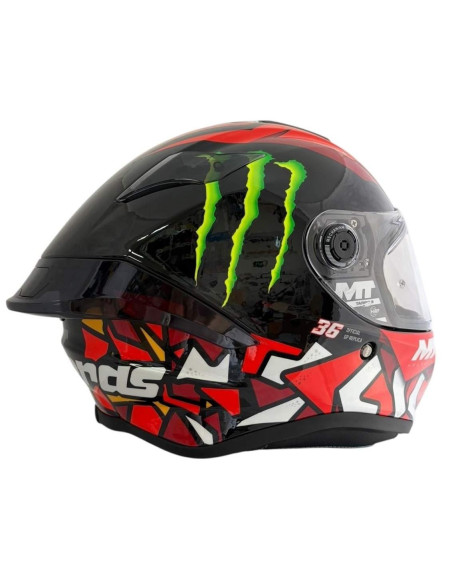 Casco Integral MT Helmets Targo Réplica Piqueras – Diseño Deportivo Monster, Visera Transparente
