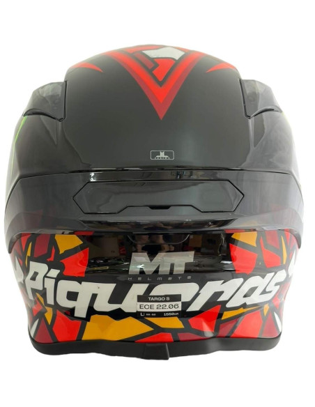 Casco Integral MT Helmets Targo Réplica Piqueras – Diseño Deportivo Monster, Visera Transparente