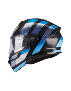MT HELMETS Casco Modular GENESIS SV Stroke B7 Azul Brillo Totalmente Homologado